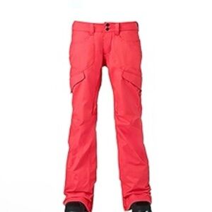 Burton Lucky Cargo Snowboard Pant Dryride Insulated Bright Coral Small Ski Snow